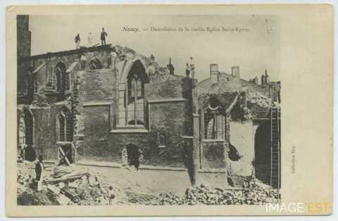 Destruction de l'ancienne église Saint-Epvre (Nancy)
